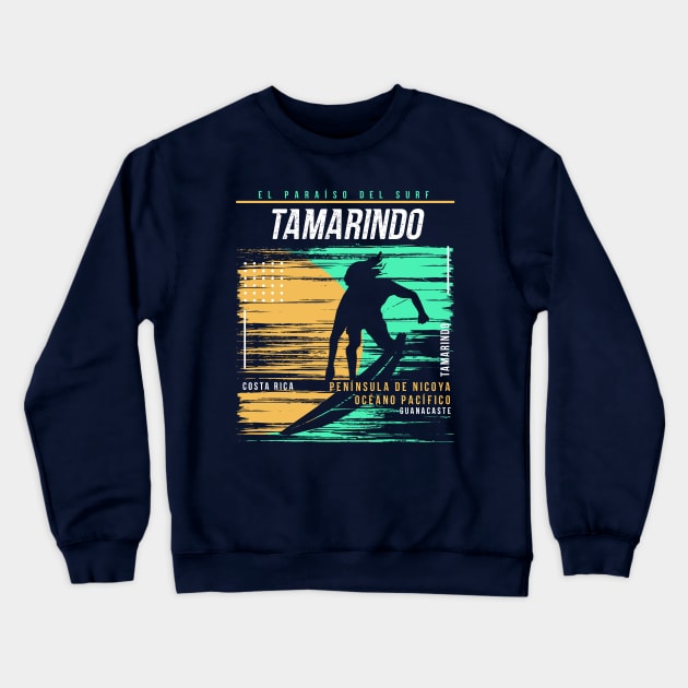 Retro Surfing Tamarindo, Costa Rica // Vintage Surfer Beach // Surfer's Paradise Crewneck Sweatshirt by Now Boarding